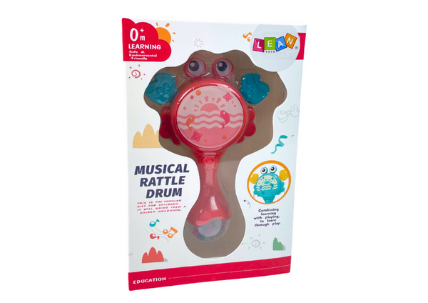 Baby Crab Rattle Drum Lights Melodies Red