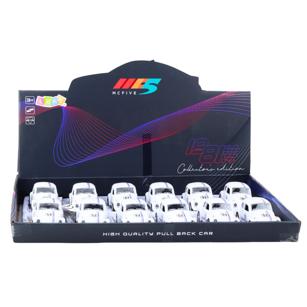 Classic Car Beetle Metal Drive Opening Doors White 1:32