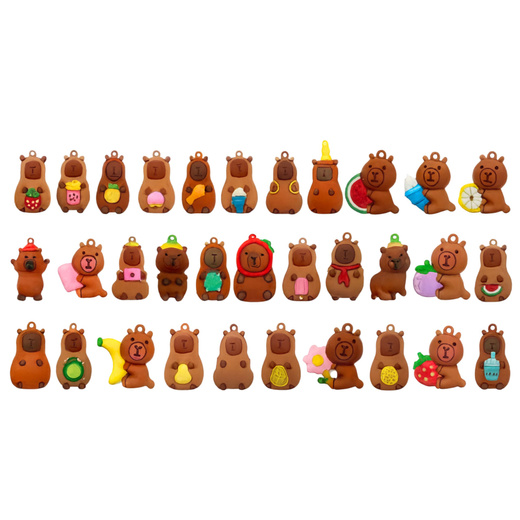Capybara Figurine Keychain Surprise Cards In A Tin