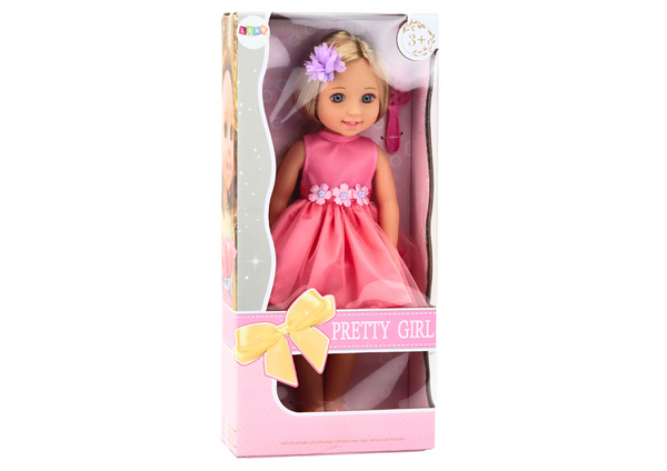 Puppe Langes Haar Rosa Kleid Haarnadelbürste 38cm