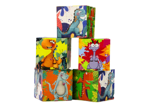 Magiczna Kostka Układanka Edukacyjna Dinozaury Puzzle Gra Logiczna 