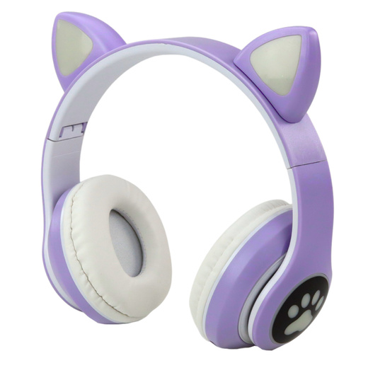 Wireless Headphones For Kids On-Ear Bluetooth Cat Ears Purple