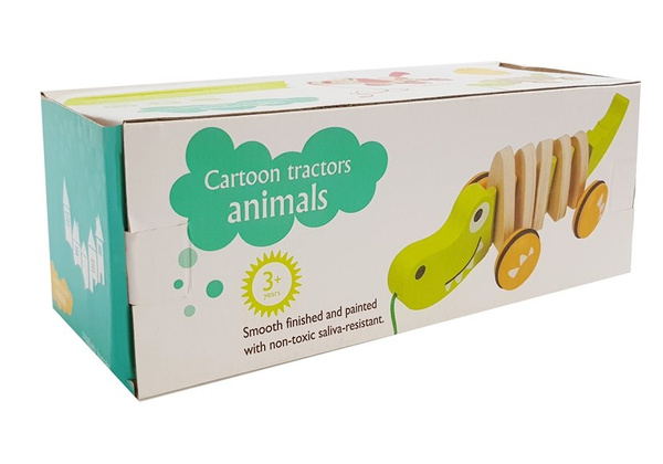 Hölzernes Krokodil auf Rädern 18cm