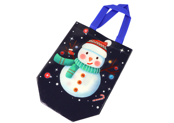 Gift Bag in Dark Color Snowman Motif 23cm x 21.5cm x 11cm