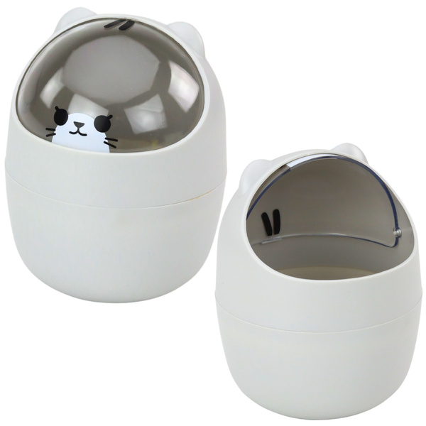 Mini-Teddybärkorb für Schreibtisch, Graphitgrau, 1 l, 16 cm