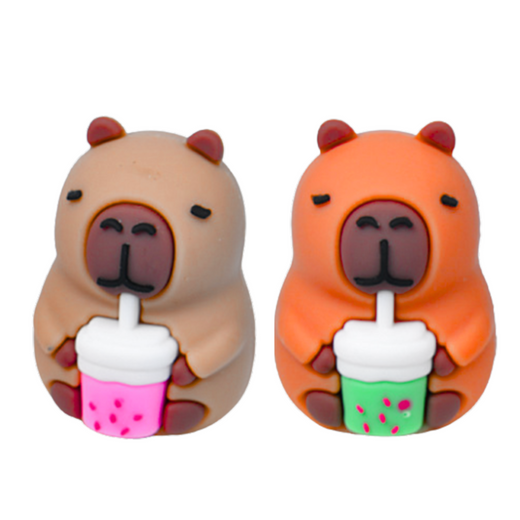 Capybara Anspitzer mit Tasse Schule Büro Braun