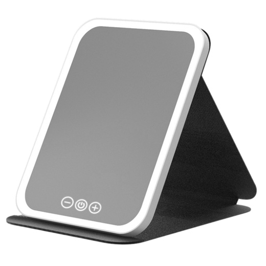 LED Mirror Case with Stand 3 Lighting Modes Brightness Adjustment 23cm