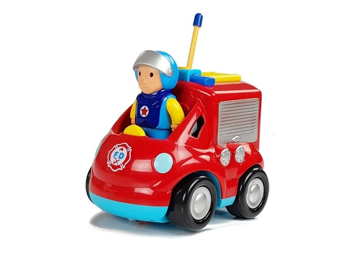 Baby R/C Fire Truck with Remote Control Steering Wheel Red