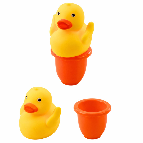 Bath Toy Set Duck Soap Dispenser Cup Blue