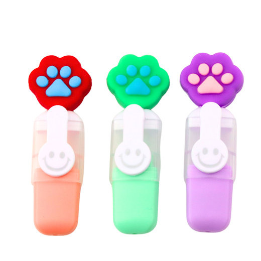 Set Mini-Textmarker mit Kralle im bunten Etui 6 Stück 8 cm