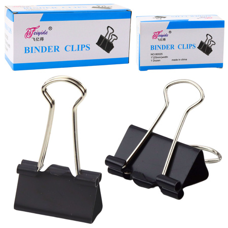 Set Universal Büroklammern Federstahl Schwarz 25mm 12St