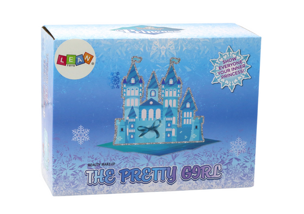 Ein Kosmetikset in einem Crown Blue Nagel-Make-up-Etui