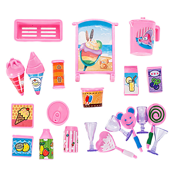 Ica Cream Car Camper Eisdiele für Puppen, faltbar, rosa