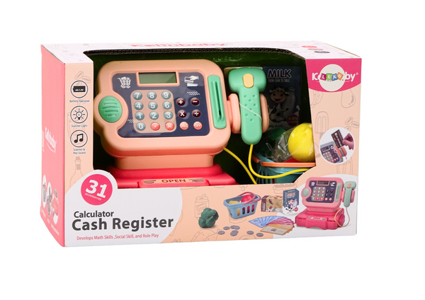 Cash Register Learning to Count Coins Shopping Cart Lights Sounds Pink