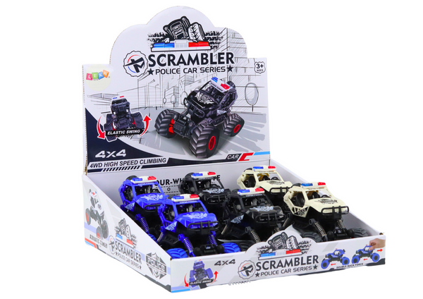 Polizeiauto mit Reibungsantrieb, 3 Offroad-Farben