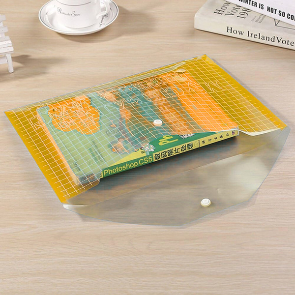 Folder Envelope With Clasp Transparent Yellow A4 20 Pieces