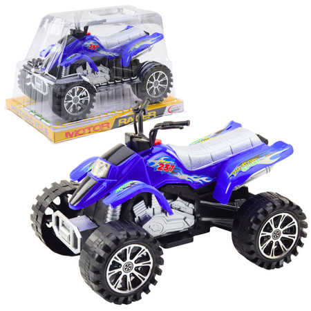 Offroad-Quad mit runderneuerten Rädern, blau