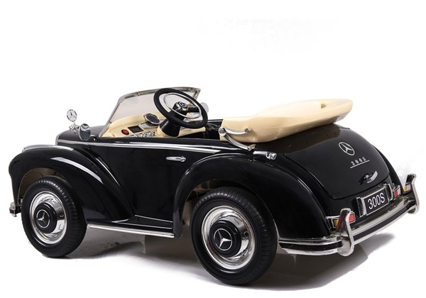 Kinderfahrzeug Mercedes-Benz 300S Schwarz lackiert Ledersitz EVA-Reifen Auto
