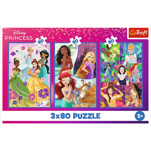 Puzzle - 3x80 - Princess friends - Disney Princess Trefl 34884