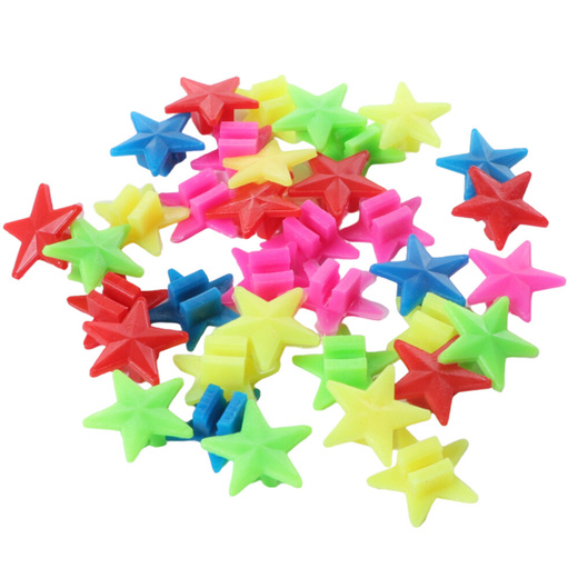Set of Beads for Bicycle Spokes Stars Colored 2cm 35pcs