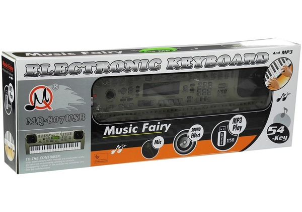 Keyboard Piano Klavier MQ807 54 Tasten LCD Anzeige Mikrofon USB Musik