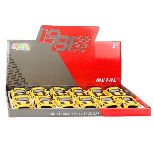 Race Car Metal Drive Opening Doors Yellow 1:43