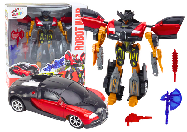 Roboterauto 2in1 Zubehör Waffenset 3tlg. Rot