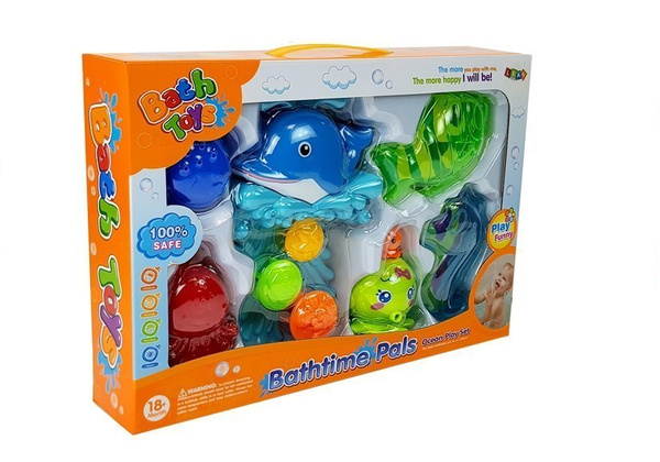 Dolphin Bathing Kit Sea Animals Plastic Waterfall