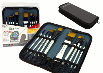 Artist Set In Pencil Case Brushes 10 Pieces