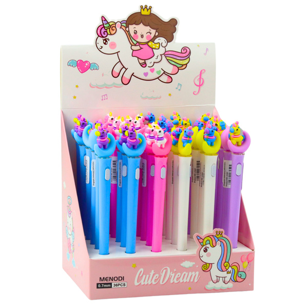 Unicorn On The Moon Glowing Ballpoint Pen Blue Ink 0.7mm Mix
