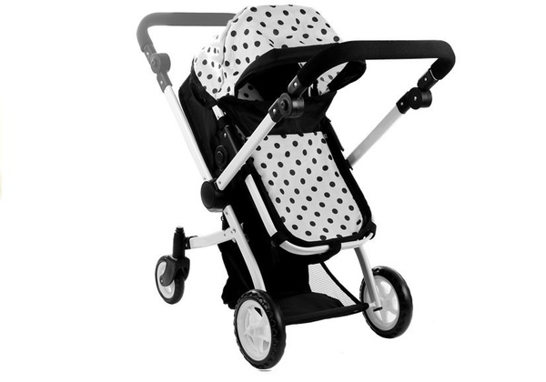 Puppenwagen Alice Kinderwagen 2in1 Puppe Babytrage Puppenkarre Wagen Schwarz