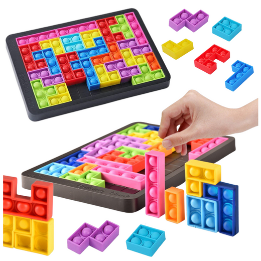 Tetris Pop-It Game Puzzle 3in1 Sensory Colored 27pcs