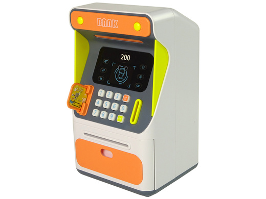 Spardose Automat Gesichtserkennung PIN-Sparen Orange