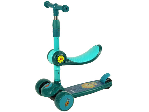 Three-wheeled balance scooter Saddle Green Music Diodes Lion