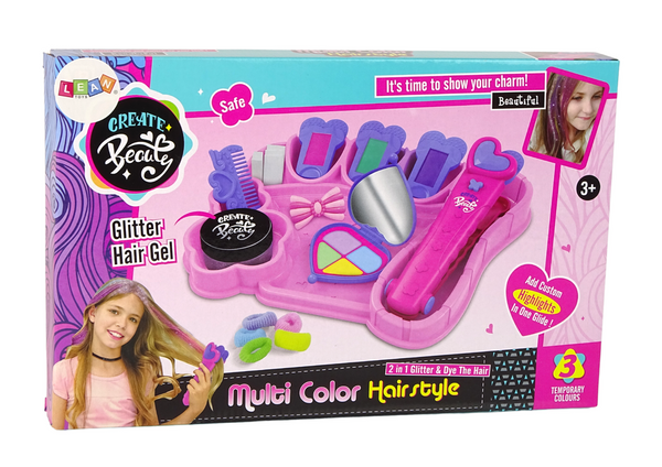 Hair Styling Kit Straightener with Coloured Chalks for Strands + Hair accessories