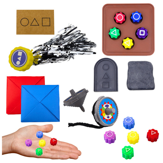 Zestaw 5 Gier Squid Game Tradycyjne Koreańskie Gry Kości Bączek Karta