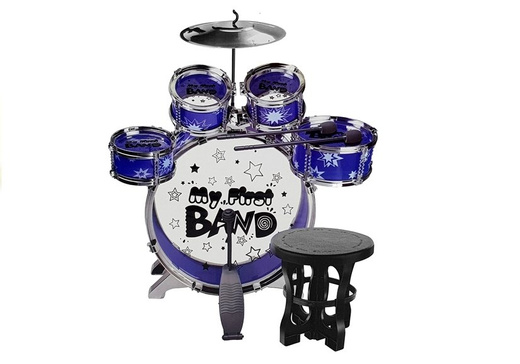 Schlagzeug Set mit Chair Blue 5 Trommeln