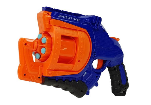 Pistole Schaumstoff-Patrone 48 Runden rotierende Magazin Blau und Orange