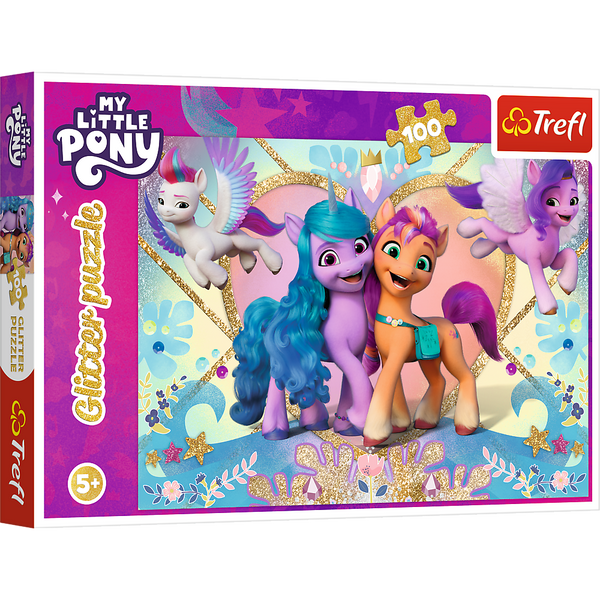Puzzle - 100 Glitter - My Little Pony - Błyszczące kucyki - Trefl 14831