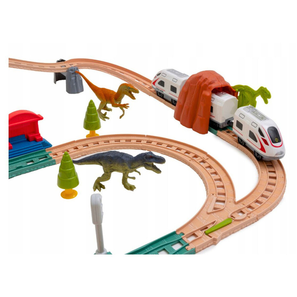 Elektrische Eisenbahn-Set „Dinosaurierpark“ mit Licht und Sound, 76 cm