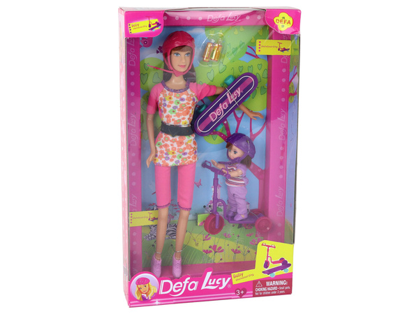 Lucy Doll Set Rosa Roller-Skateboard-Helme