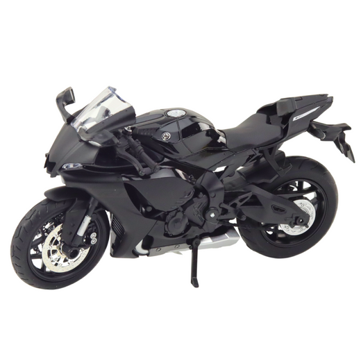 Sports Motorcycle Metal Lights Sounds Silver Elements Black 1:12