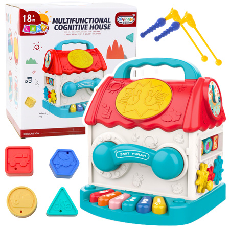 Pädagogisches Haus Interaktiver Würfel Rassel Sortierer Klänge Bunt