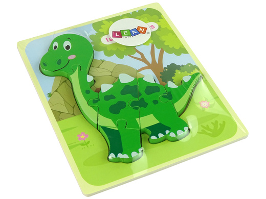 Hölzerner Isanosaurus grüner Dinosaurier-Puzzle