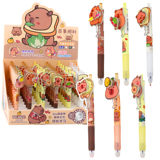 Capybara Gel Pen With Rotating Element Blue Ink 14.5cm Mix