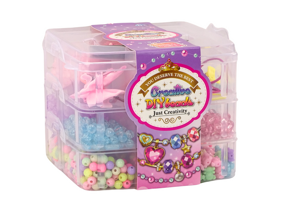 Set of Beads Pendants In a Suitcase Rubber Bands Clips Rings DIY 1620 pcs