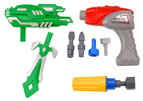 Schrauben-Roboter-Waffen-Bohrschrauber-Licht-Sound-Marineblau