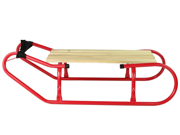Metal Sled with Backrest Strap Red