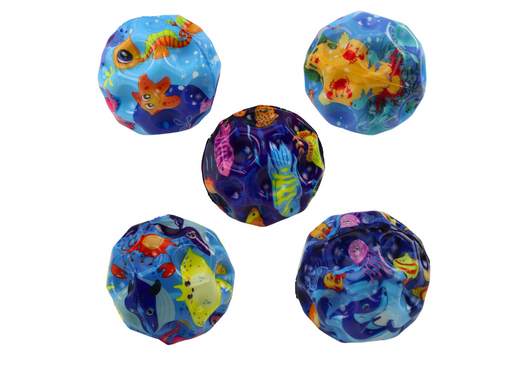 Glowing Ball for Bouncing with Recesses Sea Animals 7cm