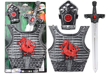 Outfit Samurai Ritter Kostüm Set Rüstung Schwert Armband